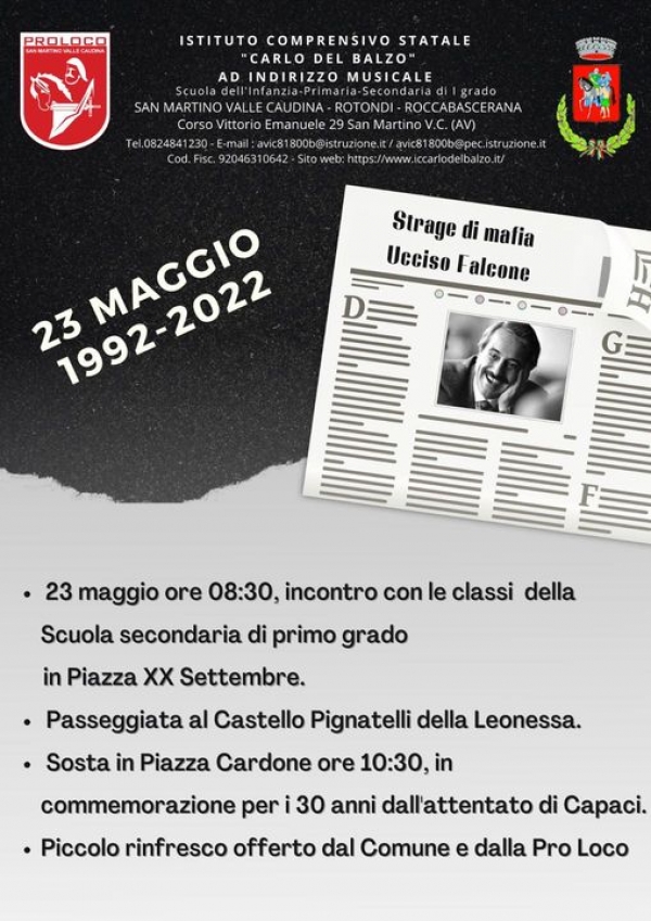 23 maggio 1992- 2022, 30 anni dalla strage di Capaci